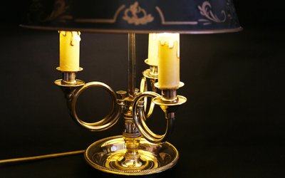 Gilded bronze desk lamp  late 19th century