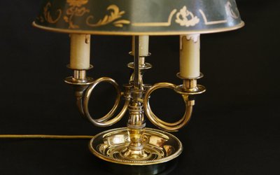 Gilded bronze desk lamp  late 19th century