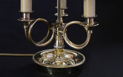 Bouillotte-Lampe aus vergoldeter Bronze aus dem späten 19. Jahrhundert