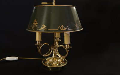 Gilded bronze desk lamp  late 19th century