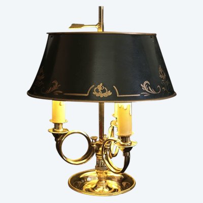 Gilded bronze desk lamp  late 19th century