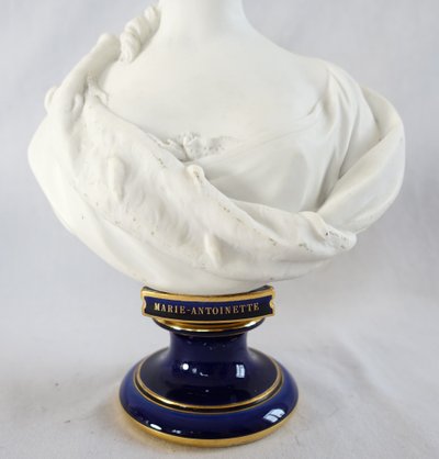 Sèvres - royalist bust of Marie Antoinette, Dauphine of France, after Boizot in 1774 - signed