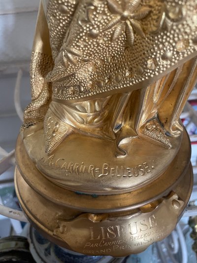 The Reader by Carrier - Beautiful Gilt Bronze in Elephantine Crisis