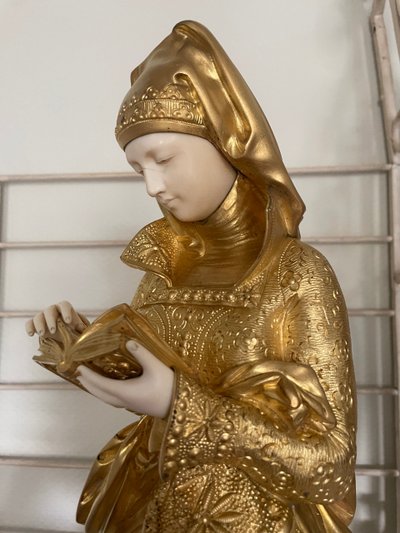 The Reader by Carrier - Beautiful Gilt Bronze in Elephantine Crisis