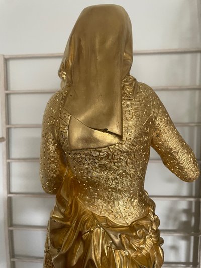 The Reader by Carrier - Beautiful Gilt Bronze in Elephantine Crisis