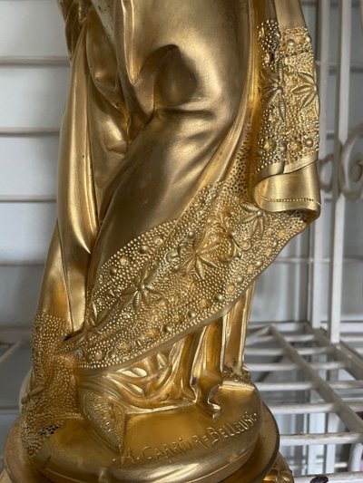 La Liseuse Par Carrier - Belleuse Bronze Doré En Crise éléphantine