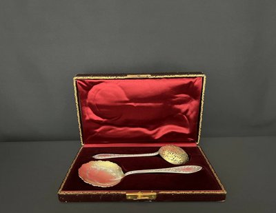 Set of Silver Gilt Spoons in a Luxurious Box