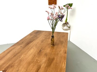 Solid oak and cherry farmhouse table