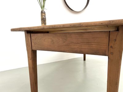 Solid oak and cherry farmhouse table