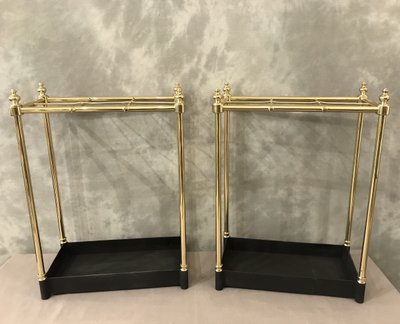 Pair of brass umbrella stands from the late 19th century