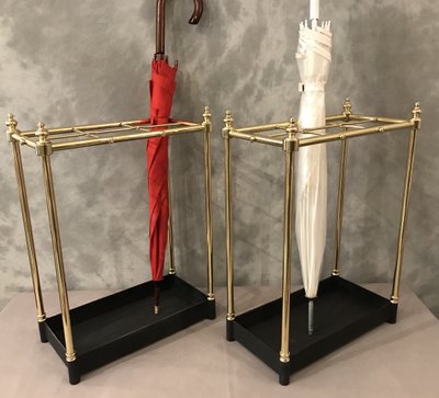 Pair of brass umbrella stands from the late 19th century