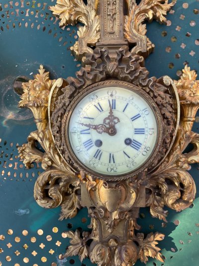 1880s Gilt Bronze Wall Clock