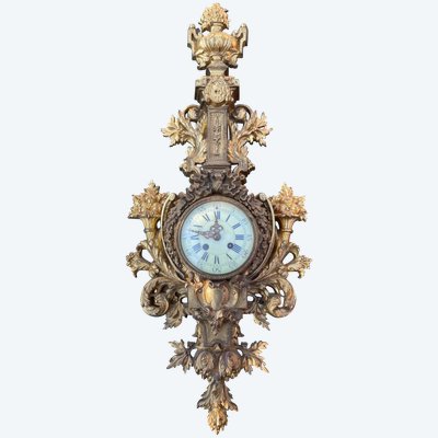 Wanduhr aus vergoldeter Bronze, 1880er