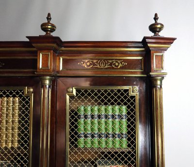 Bibliothèque vitrine Louis XVI en acajou