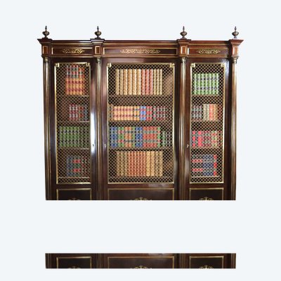 Bibliothèque vitrine Louis XVI en acajou