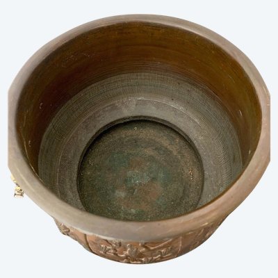 Japanese bronze flowerpot