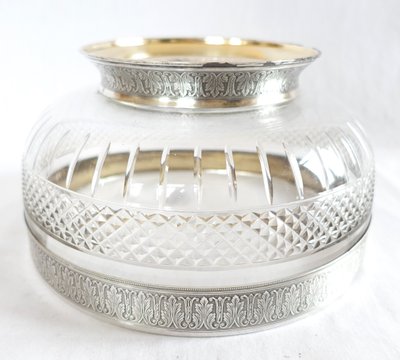 Lagriffoul & Laval: Baccarat crystal salad bowl, solid silver frame - Minerva hallmark