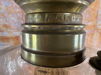 Antique Brass and Marble Kerosene Lamp – 20" Matador Burner – Late 19th Century