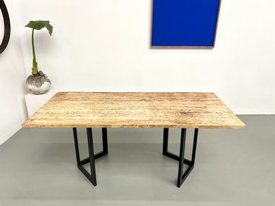 Travertine dining table, Italy, circa 1970