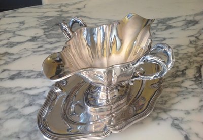 Louis XV Style Navette-Shaped Solid Silver Sauce Boat