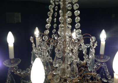 8-Light Tassel Chandelier, 1900s