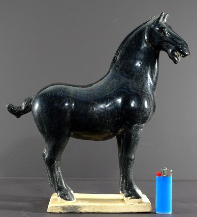 China, 1960s/1970s, Glazed Earthenware Sculpture Depicting a Horse in the Tang Dynasty Style.