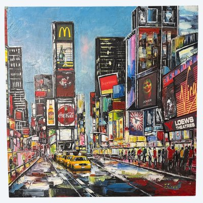 Original mixed media painting - New York