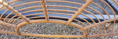 rattan bed with iron base from the 60s-70s