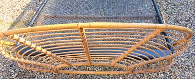 rattan bed with iron base from the 60s-70s