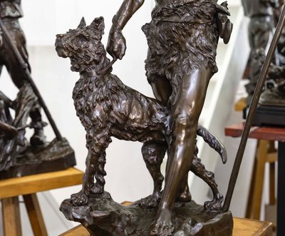 Sculpture - Le Chasseur Gaulois , Marcel Debut (1865-1933) - Bronze