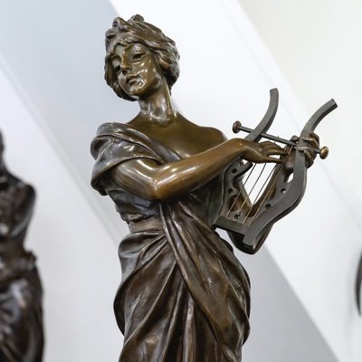 Scultura - Saffo, Emmanuel Villanis (1858-1914) - Bronzo