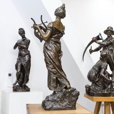 Scultura - Saffo, Emmanuel Villanis (1858-1914) - Bronzo