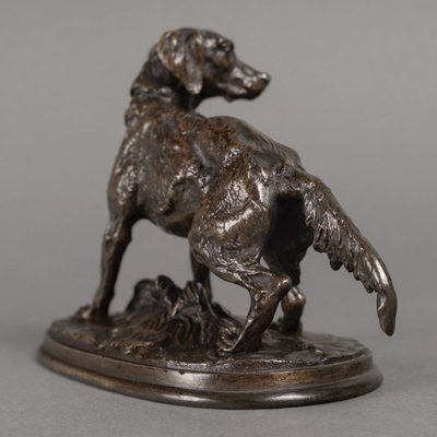 Sculpture - Chienne Épagneul , Pierre - Jules Mêne (1810-1879) - Bronze