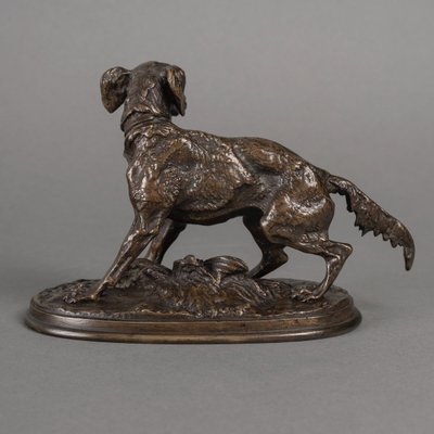 Sculpture - Chienne Épagneul , Pierre - Jules Mêne (1810-1879) - Bronze