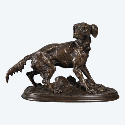 Scultura - Cane Spaniel, Pierre - Jules Mêne (1810-1879) - Bronzo