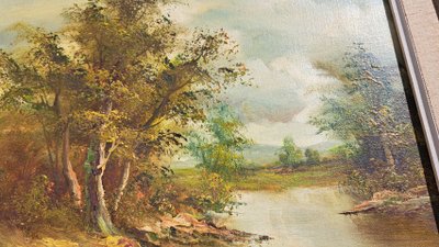 Tableau huile sur toile paysage Clara Davis Inness  est une artiste milieu XXEME