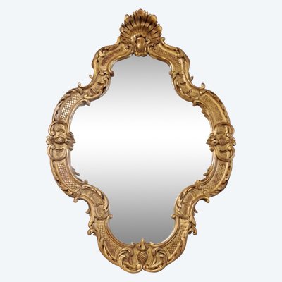 Mid-20th century mirror, gilded wood, 95 x 67