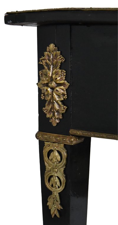 Louis XVI style black lacquered flat desk