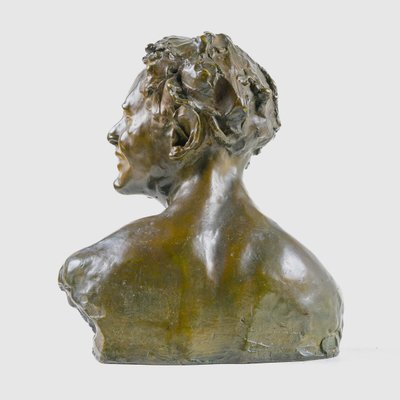 Jeune Faune – Buste en Bronze par Alfredo Pina (1883–1966), Fonte d'Arthur Goldscheider, Paris