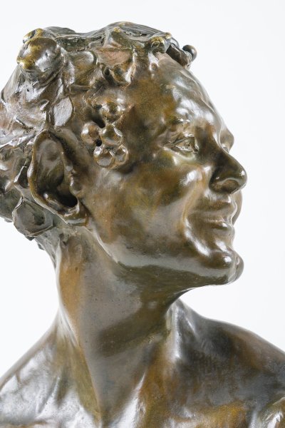 Jeune Faune – Buste en Bronze par Alfredo Pina (1883–1966), Fonte d'Arthur Goldscheider, Paris