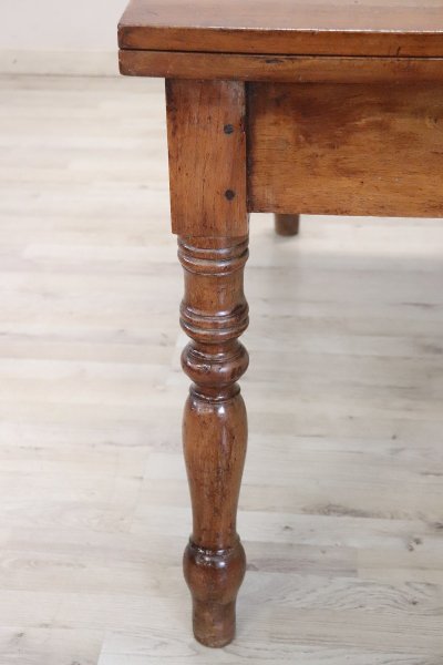 Antique Kitchen Table in Walnut, 19th Century