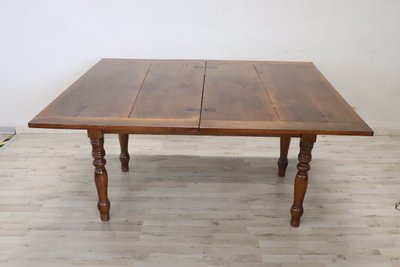 Antique Kitchen Table in Walnut, 19th Century