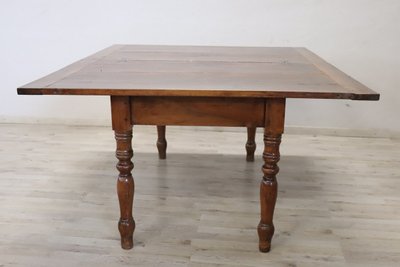 Antique Kitchen Table in Walnut, 19th Century