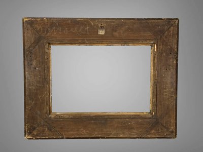 Antiker Holz- und vergoldeter Stuckrahmen im Louis XVI-Stil für Gemälde, 45 cm x 31 cm