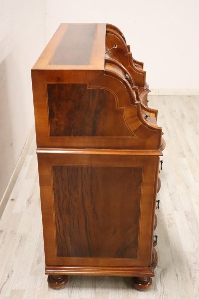 Chest of Drawers in Walnut Veneer, 1980s