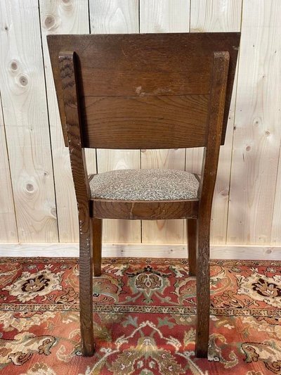 6 Chairs Art Deco era in solid oak