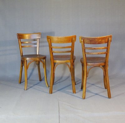 Set of 9 Baumann "bistro" chairs 1955, no Fischel, no Thonet