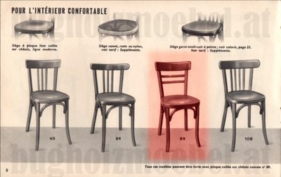 Set de 9 chaises Baumann " bistro " 1955, no Fischel, no Thonet