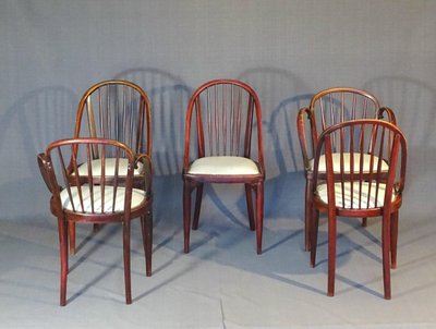 Otto Prutscher pour Thonet N°846 et 847F vers 1930 - selle cuir -