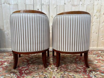 Paar Bergales Bergales Bidermeier / Art -Deco -Sessel